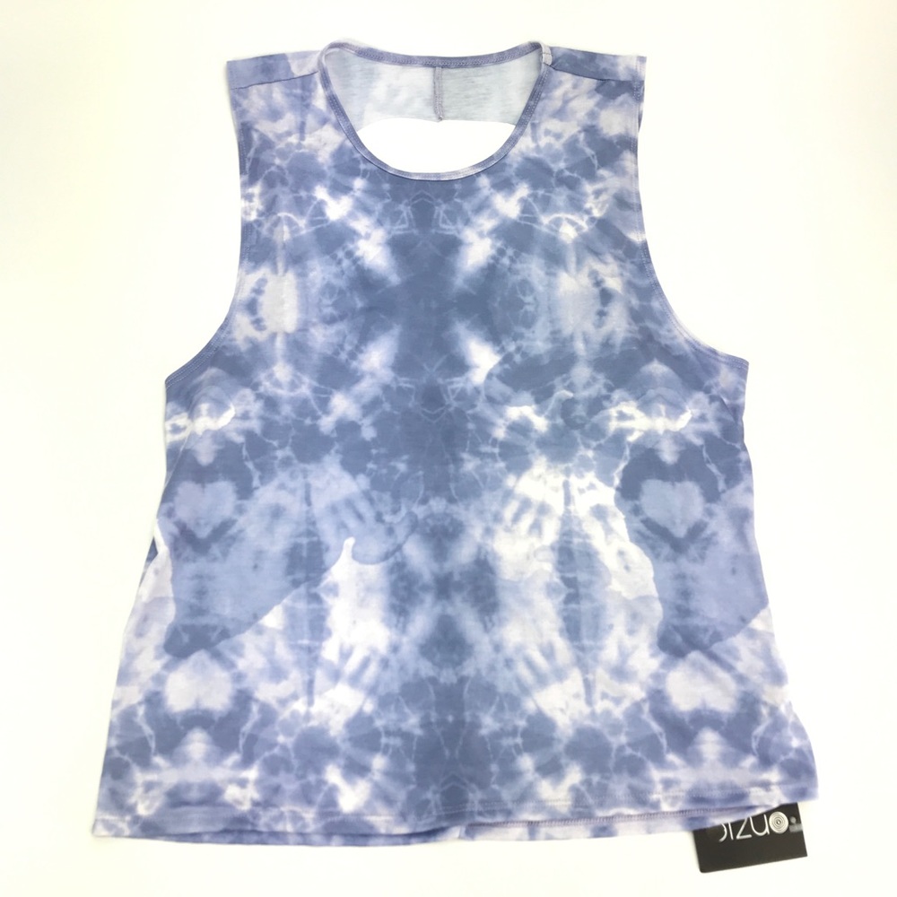 Onzie Hot Yoga Purple Tie Dye Twist Back Top M/L - Picture 3 of 5